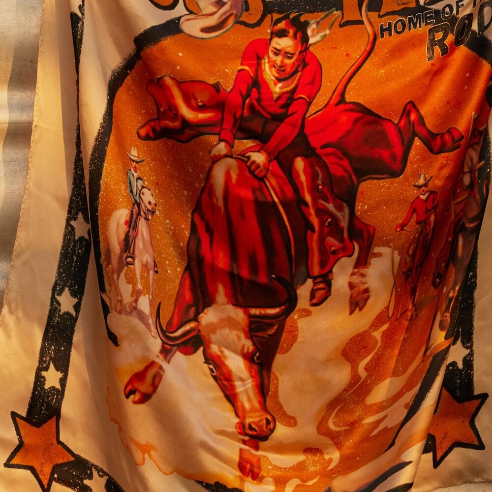 NWT Double D Ranch First Rodeo Silk Scarf - Picture 2 of 4